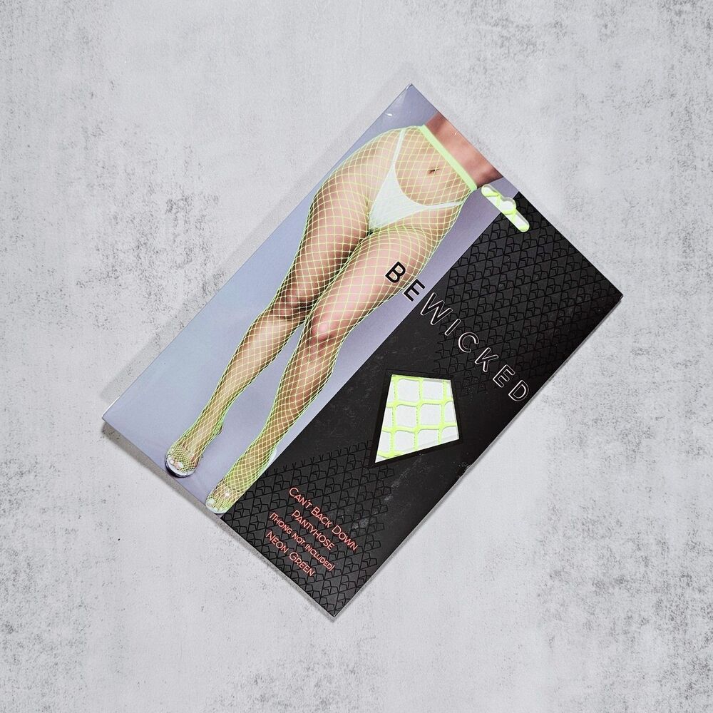 Be Wicked Neon Green High Waisted Fishnet Tights Pantyhose One Size
